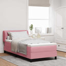 Box spring seng med hovedgærde Lyserød 100 x 200 cm Fløjl