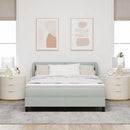Box spring seng med hovedgærde Lysegrå 140 x 190 cm Fløjl