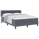 Box spring seng med hovedgærde Mørkegrå 140 x 190 cm Fløjl