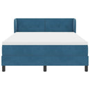 Box spring seng med hovedgærde Mørkeblå 140 x 190 cm Fløjl