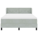 Box spring seng med hovedgærde Lysegrå 140 x 200 cm Fløjl