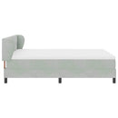 Box spring seng med hovedgærde Lysegrå 140 x 200 cm Fløjl