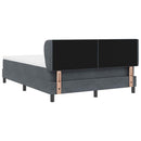 Box spring seng med hovedgærde Mørkegrå 140 x 200 cm Fløjl