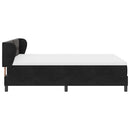 Box spring seng med hovedgærde Sort 140 x 200 cm Fløjl