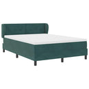 Box spring seng med hovedgærde Mørkegrøn 140 x 200 cm Fløjl
