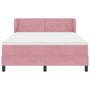 Box spring seng med hovedgærde Lyserød 140 x 200 cm Fløjl