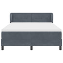Box spring seng med hovedgærde Mørkegrå 160 x 200 cm Fløjl