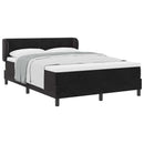 Box spring seng med hovedgærde Sort 160 x 200 cm Fløjl