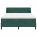 Box spring seng med hovedgærde Mørkegrøn 160 x 200 cm Fløjl