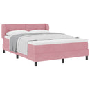 Box spring seng med hovedgærde Lyserød 160 x 200 cm Fløjl