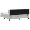 Box spring seng med hovedgærde Lysegrå 180 x 200 cm Fløjl