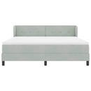 Box spring seng med hovedgærde Lysegrå 180 x 200 cm Fløjl