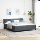 Box spring seng med hovedgærde Mørkegrå 180 x 200 cm Fløjl