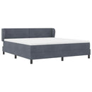 Box spring seng med hovedgærde Mørkegrå 180 x 200 cm Fløjl