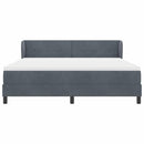 Box spring seng med hovedgærde Mørkegrå 180 x 200 cm Fløjl