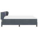 Box spring seng med hovedgærde Mørkegrå 180 x 200 cm Fløjl