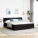 Box spring seng med hovedgærde Sort 180 x 200 cm Fløjl