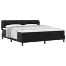 Box spring seng med hovedgærde Sort 180 x 200 cm Fløjl