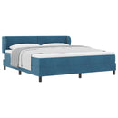 Box spring seng med hovedgærde Mørkeblå 180 x 200 cm Fløjl