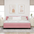 Box spring seng med hovedgærde Lyserød 180 x 200 cm Fløjl