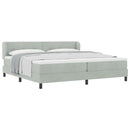 Box spring seng med hovedgærde Lysegrå 200 x 200 cm Fløjl