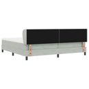 Box spring seng med hovedgærde Lysegrå 200 x 200 cm Fløjl