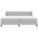 Box spring seng med hovedgærde Lysegrå 200 x 200 cm Fløjl