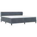 Box spring seng med hovedgærde Mørkegrå 200 x 200 cm Fløjl