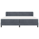 Box spring seng med hovedgærde Mørkegrå 200 x 200 cm Fløjl