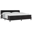 Box spring seng med hovedgærde Sort 200 x 200 cm Fløjl