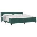 Box spring seng med hovedgærde Mørkegrøn 200 x 200 cm Fløjl