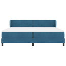 Box spring seng med hovedgærde Mørkeblå 200 x 200 cm Fløjl