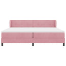 Box spring seng med hovedgærde Lyserød 200 x 200 cm Fløjl