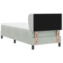 Box spring seng med hovedgærde Lysegrå 80 x 200 cm Fløjl