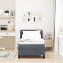 Box spring seng med hovedgærde Mørkegrå 80 x 200 cm Fløjl