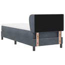 Box spring seng med hovedgærde Mørkegrå 80 x 200 cm Fløjl