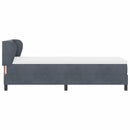Box spring seng med hovedgærde Mørkegrå 80 x 200 cm Fløjl