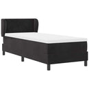 Box spring seng med hovedgærde Sort 80 x 200 cm Fløjl