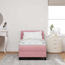 Box spring seng med hovedgærde Lyserød 80 x 200 cm Fløjl