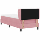 Box spring seng med hovedgærde Lyserød 80 x 200 cm Fløjl