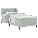 Box spring seng med hovedgærde Lysegrå 90 x 190 cm Fløjl