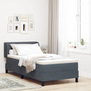 Box spring seng med hovedgærde Mørkegrå 90 x 190 cm Fløjl