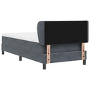 Box spring seng med hovedgærde Mørkegrå 90 x 190 cm Fløjl