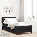 Box spring seng med hovedgærde Sort 90 x 190 cm Fløjl