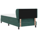 Box spring seng med hovedgærde Mørkegrøn 90 x 190 cm Fløjl