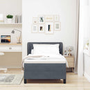 Box spring seng med hovedgærde Mørkegrå 90 x 200 cm Fløjl