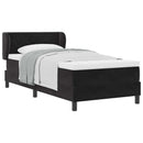 Box spring seng med hovedgærde Sort 90 x 200 cm Fløjl