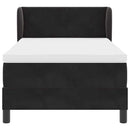 Box spring seng med hovedgærde Sort 90 x 200 cm Fløjl