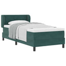 Box spring seng med hovedgærde Mørkegrøn 90 x 200 cm Fløjl