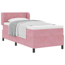 Box spring seng med hovedgærde Lyserød 90 x 200 cm Fløjl